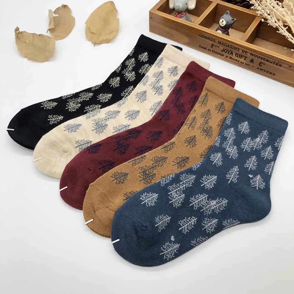 Retro Leaves Socks