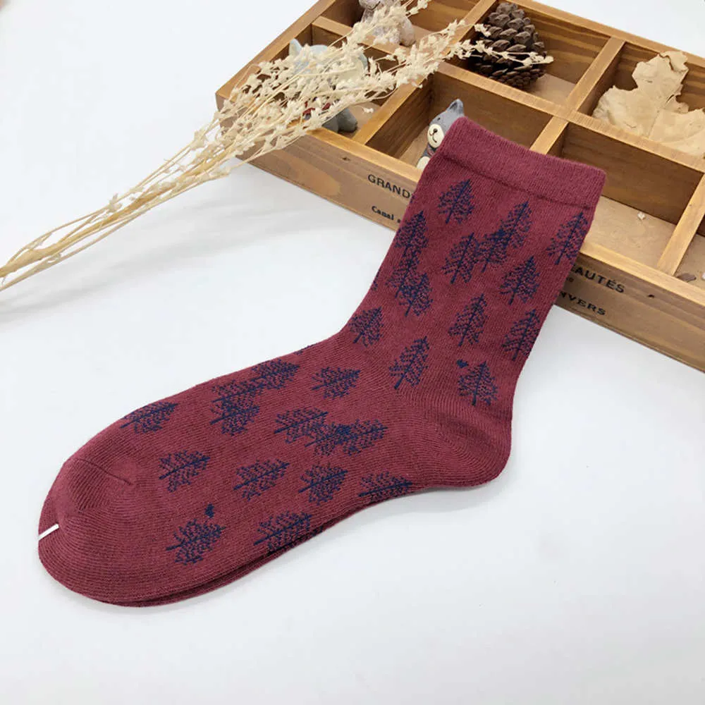 Retro Leaves Socks