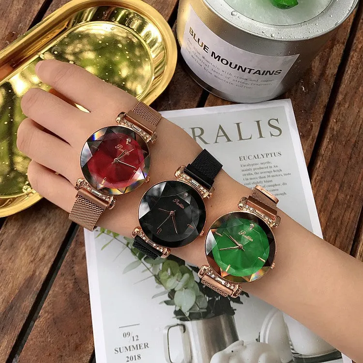 Rhombus-shaped Mirror Women's Watch