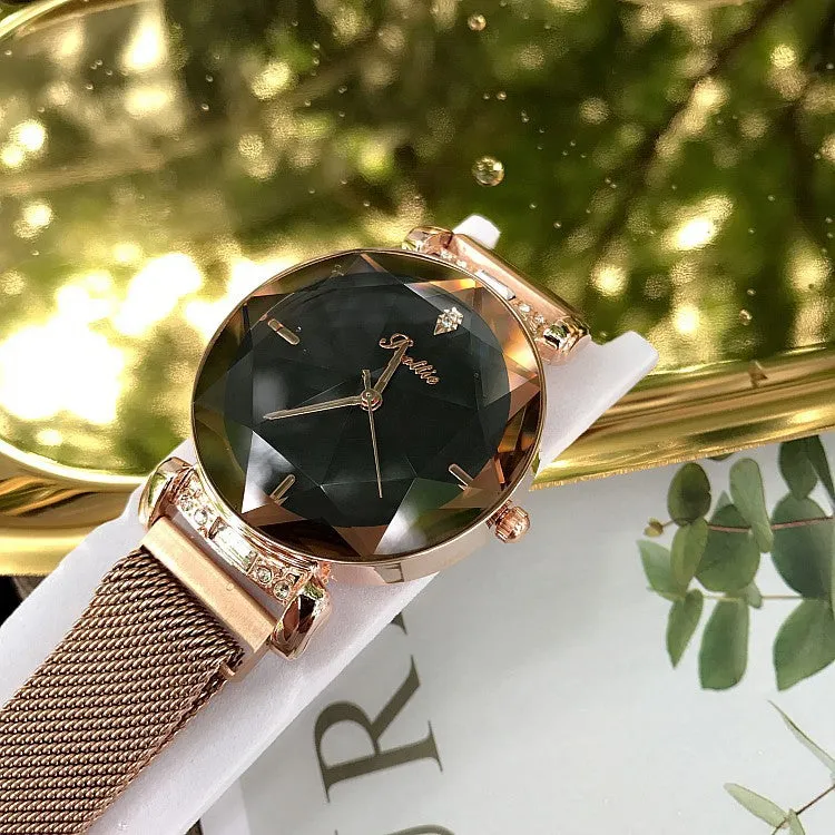 Rhombus-shaped Mirror Women's Watch