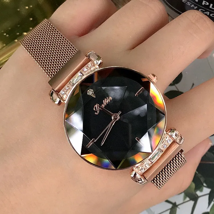 Rhombus-shaped Mirror Women's Watch