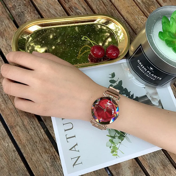Rhombus-shaped Mirror Women's Watch