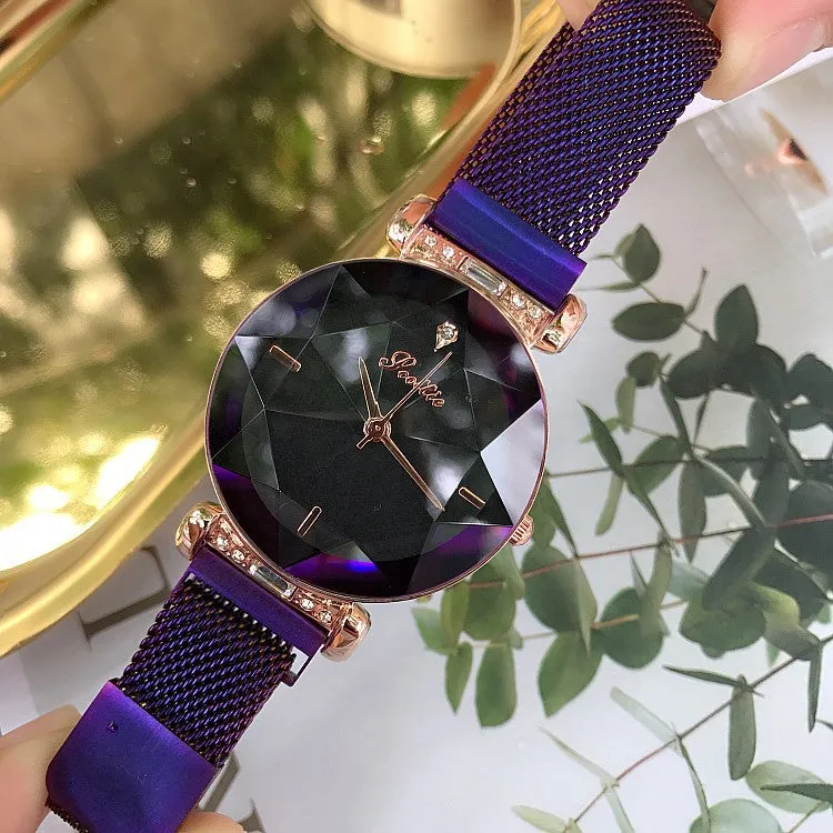 Rhombus-shaped Mirror Women's Watch