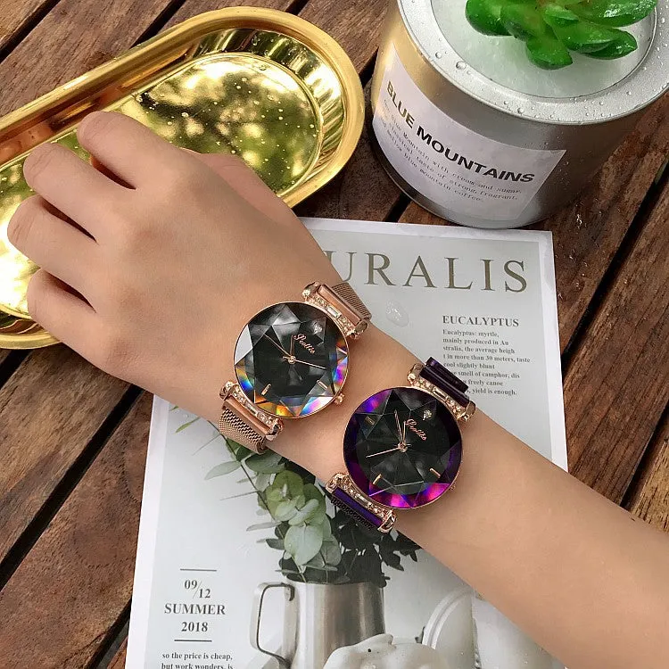 Rhombus-shaped Mirror Women's Watch