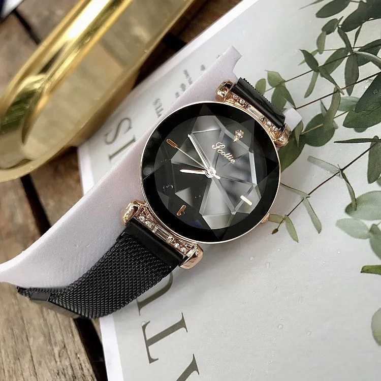 Rhombus-shaped Mirror Women's Watch