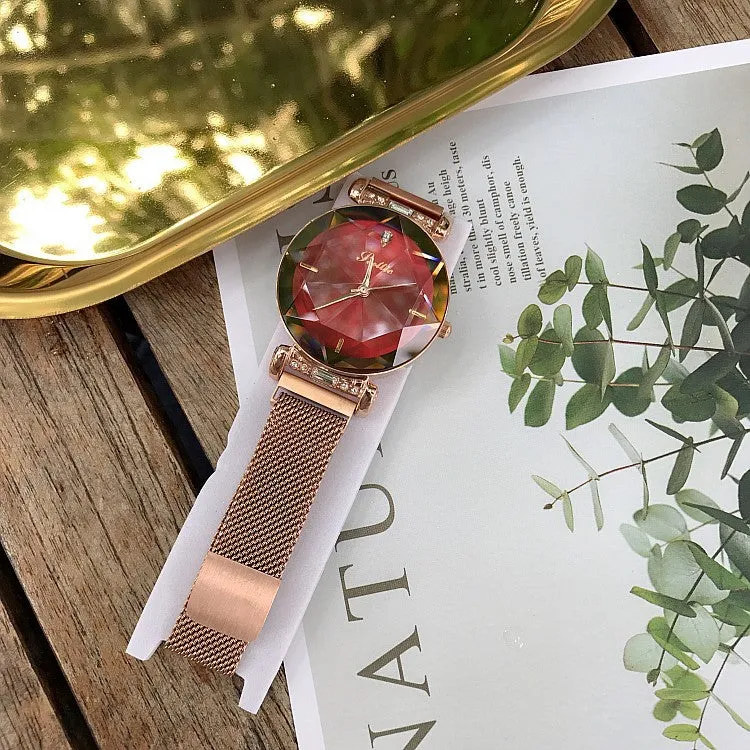 Rhombus-shaped Mirror Women's Watch