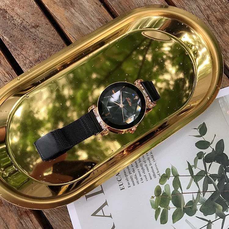 Rhombus-shaped Mirror Women's Watch