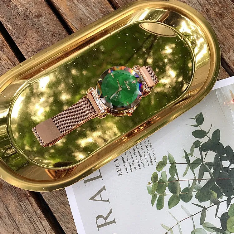 Rhombus-shaped Mirror Women's Watch