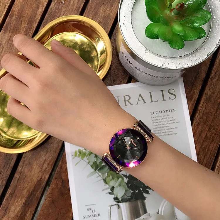 Rhombus-shaped Mirror Women's Watch