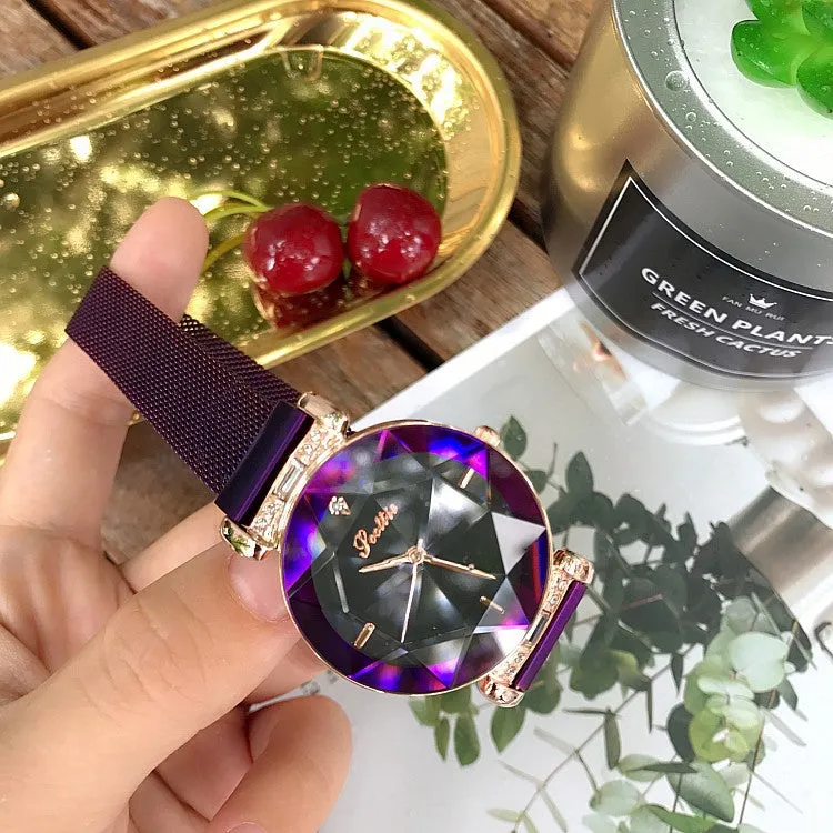 Rhombus-shaped Mirror Women's Watch