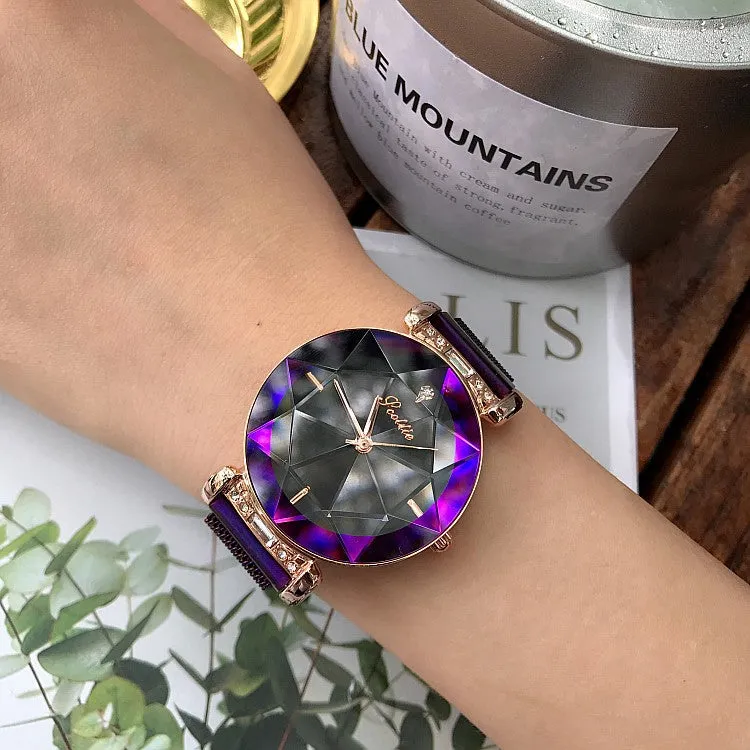 Rhombus-shaped Mirror Women's Watch