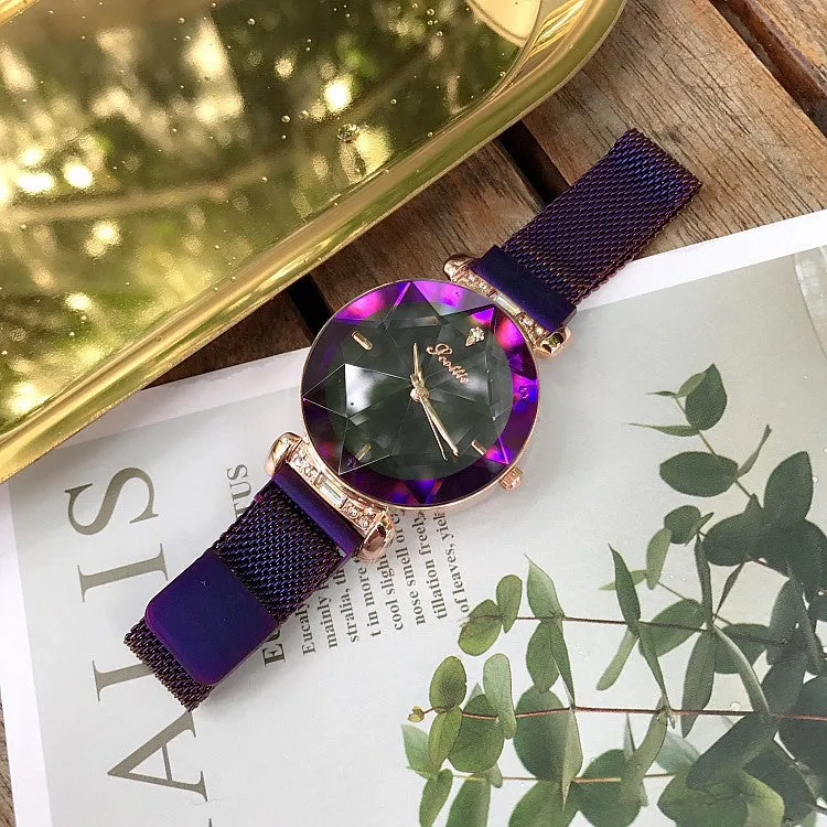 Rhombus-shaped Mirror Women's Watch