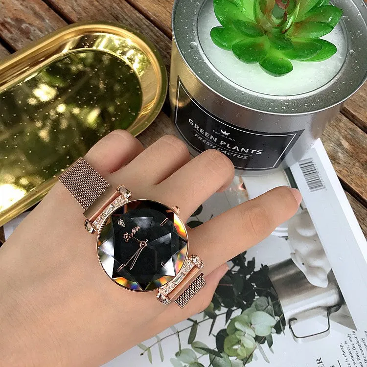 Rhombus-shaped Mirror Women's Watch