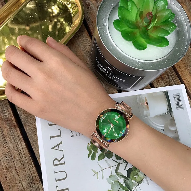 Rhombus-shaped Mirror Women's Watch