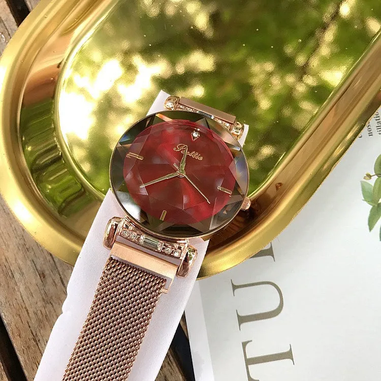 Rhombus-shaped Mirror Women's Watch