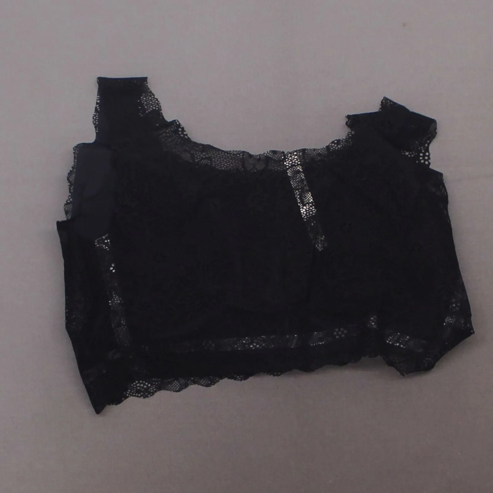 Rhonda Shear Women's Plus Size Stretch Lace Overlay Bra
