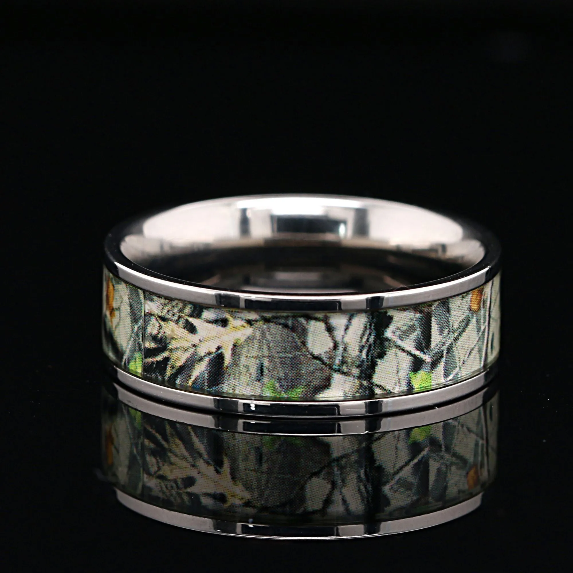 Rose Camo Bond Set - 3 piece His & Her Pink Camo Wedding Ring Set Stainless Steel and Titanium Engagement Rings