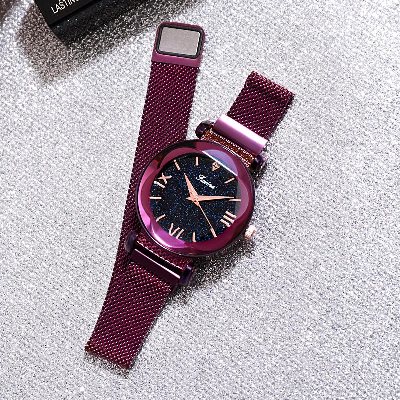 Round Dial Irregular Mirror Women's Watch