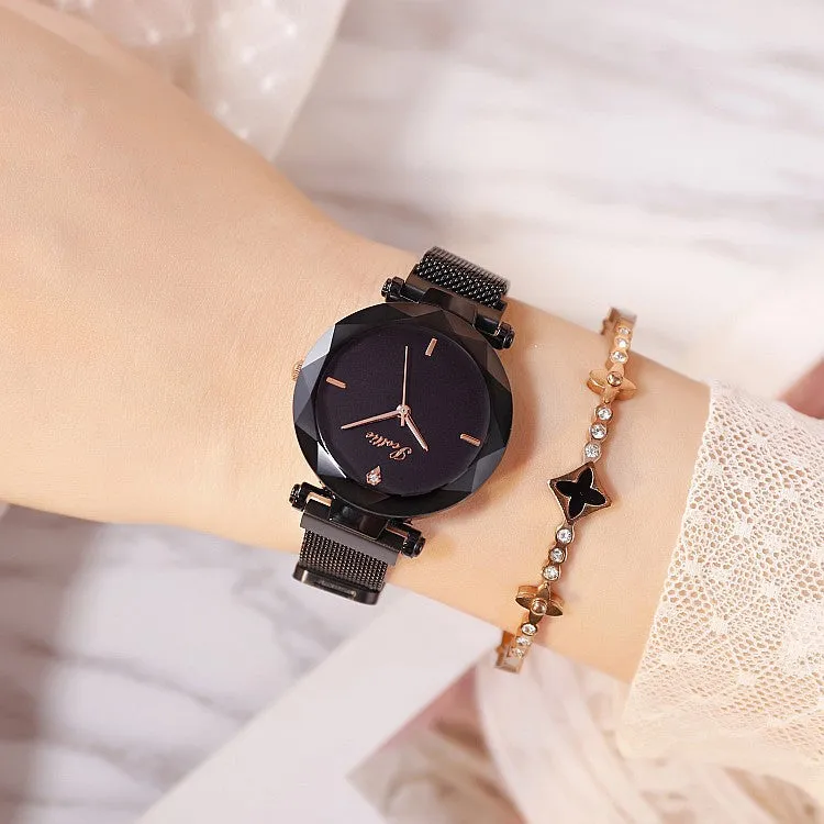 Round Dial Magnetic Strap Women's Watch