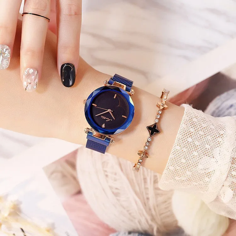 Round Dial Magnetic Strap Women's Watch