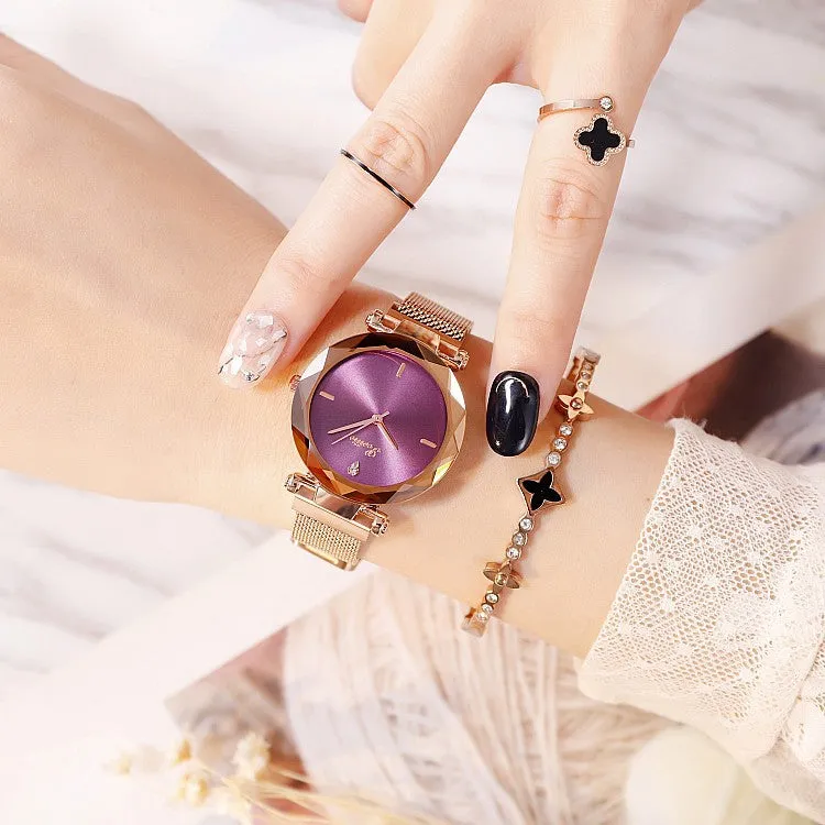 Round Dial Magnetic Strap Women's Watch
