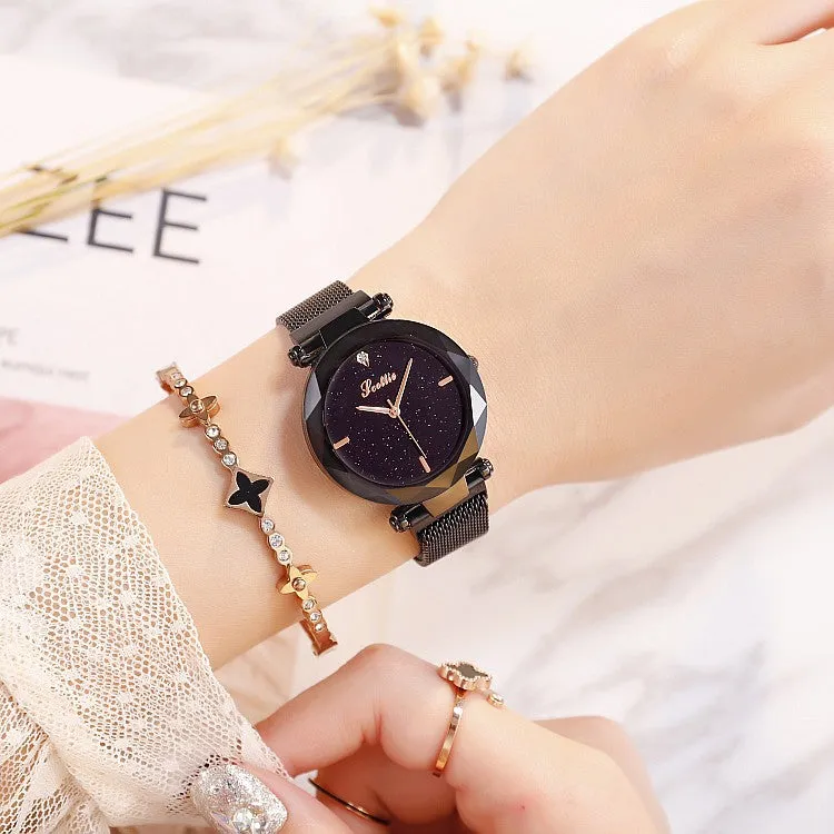 Round Dial Magnetic Strap Women's Watch