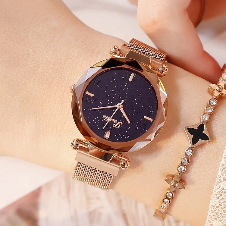 Round Dial Magnetic Strap Women's Watch