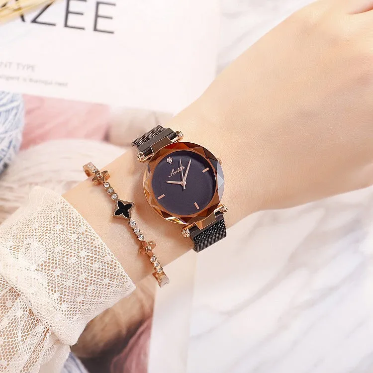 Round Dial Magnetic Strap Women's Watch