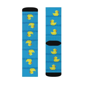 Rubber Ducks 8-Bit Adult Crew Socks