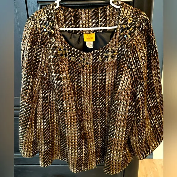 RUBY RD. Women's Jacket with Beaded Embellishment, size 18W