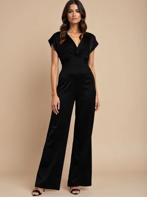 Satin Twist Detail Jumpsuit