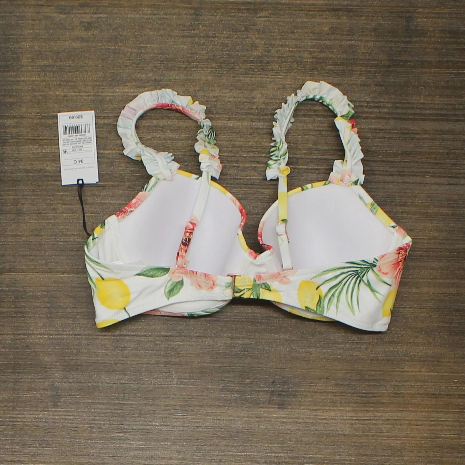 Shade & Shore Women's Lightly Lined Ruffle Strap Bikini Top AFT48
