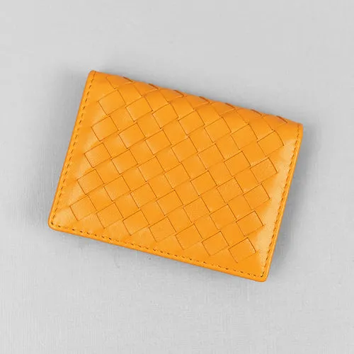 Sheepskin Woven Leather Card Holder