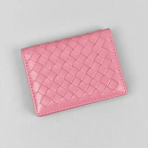 Sheepskin Woven Leather Card Holder