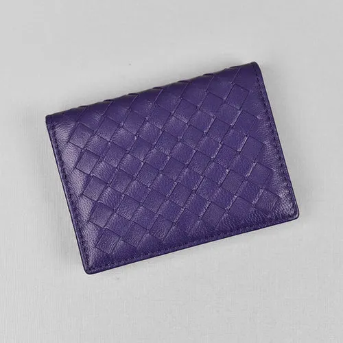 Sheepskin Woven Leather Card Holder