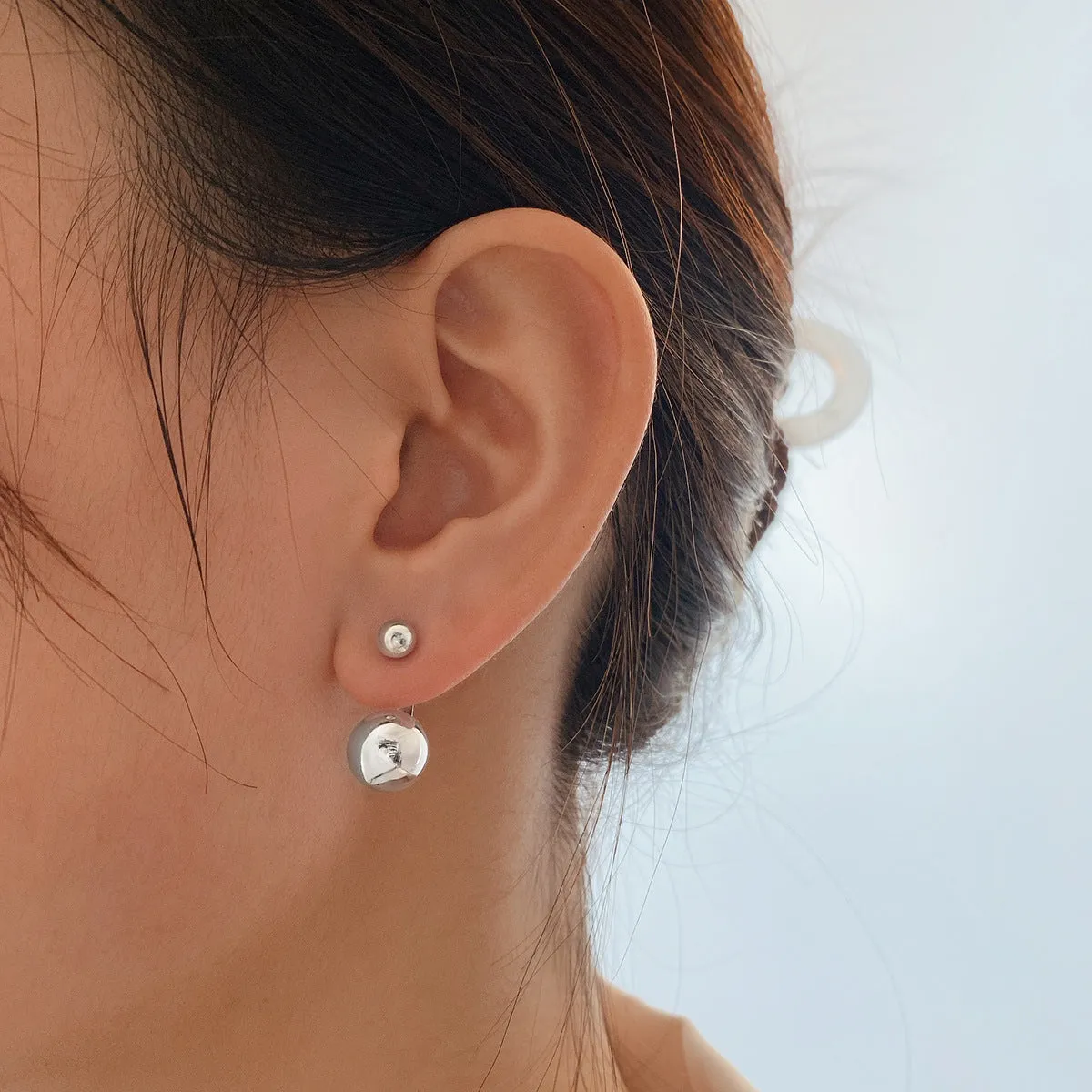 Silver-Plated Ball Ear Jackets