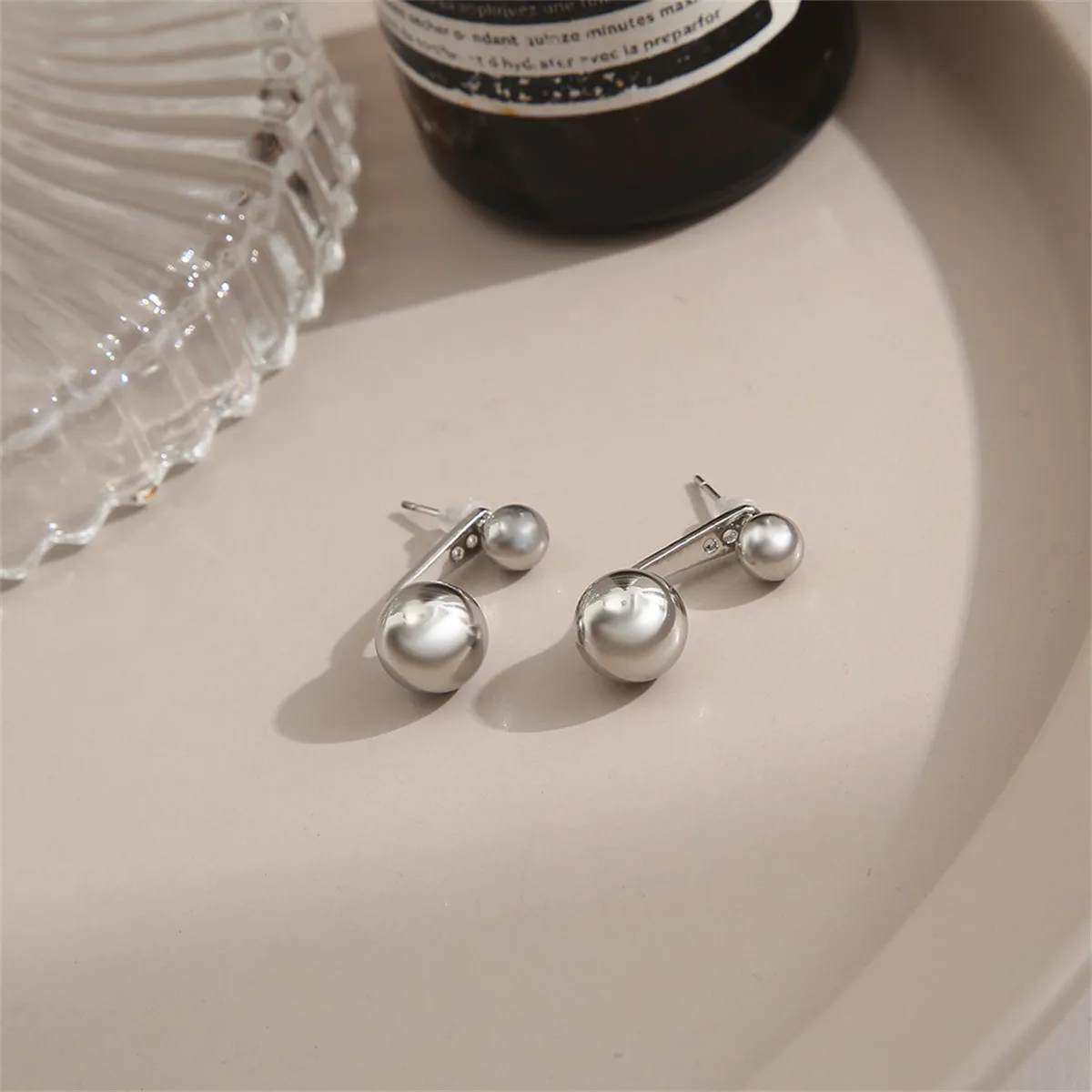 Silver-Plated Ball Ear Jackets