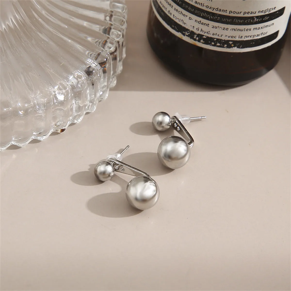 Silver-Plated Ball Ear Jackets