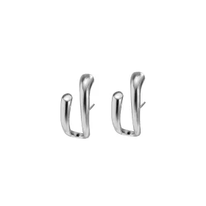 Silver-Plated Curved Open Stud Earring