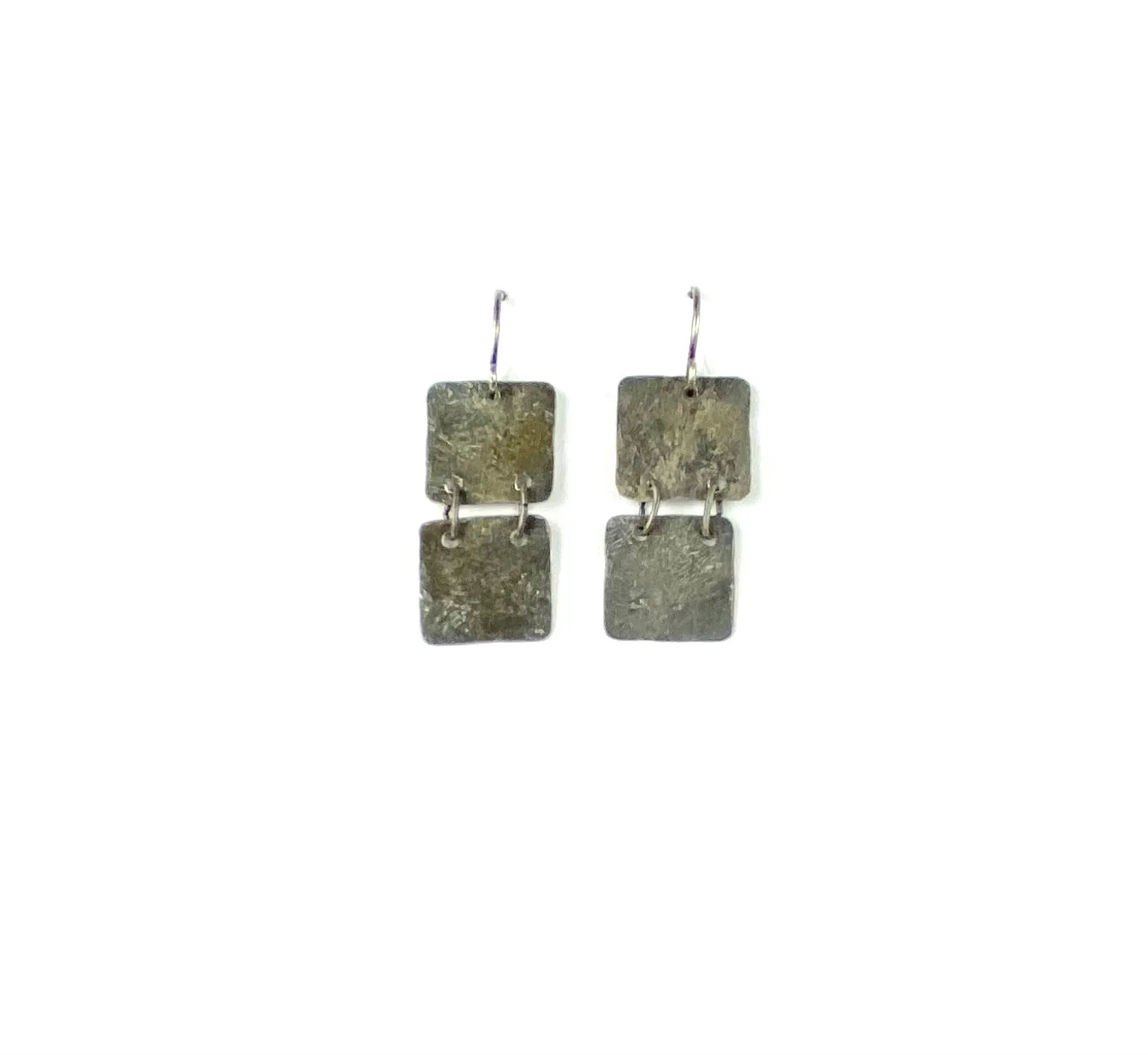 Silver squares earrings