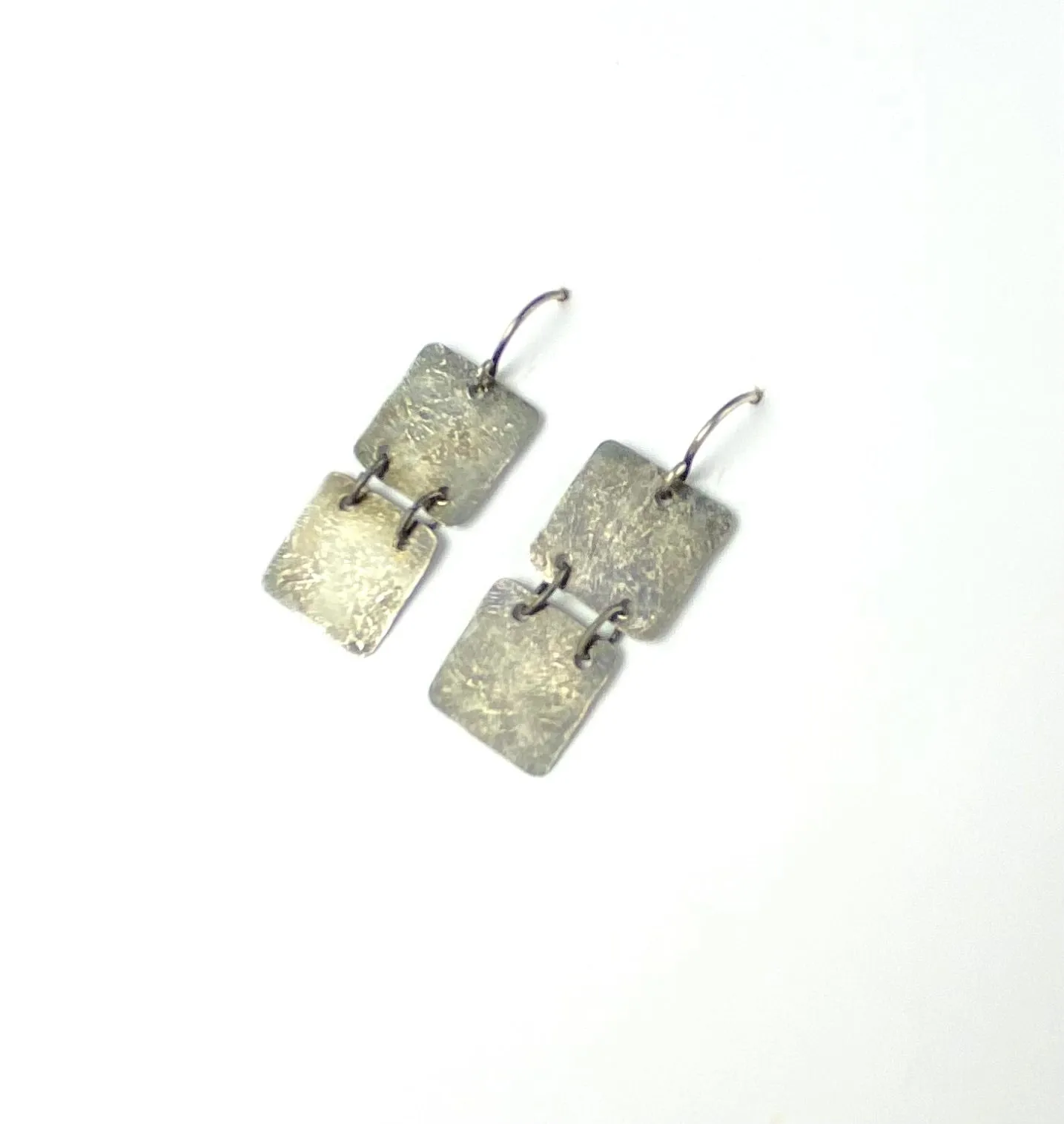 Silver squares earrings