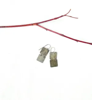 Silver squares earrings