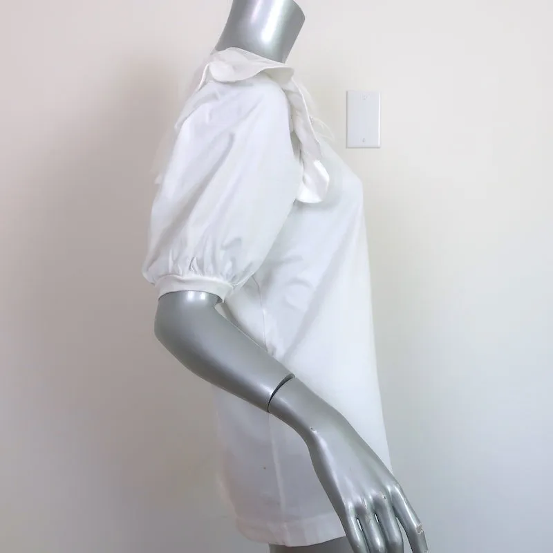 Simone Rocha Faux Pearl & Crystal-Embellished Puff Sleeve Top White Size Medium