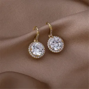 SK Clear Crystal & Cubic Zirconia 18K Gold-Plated Hola Drop Earrings