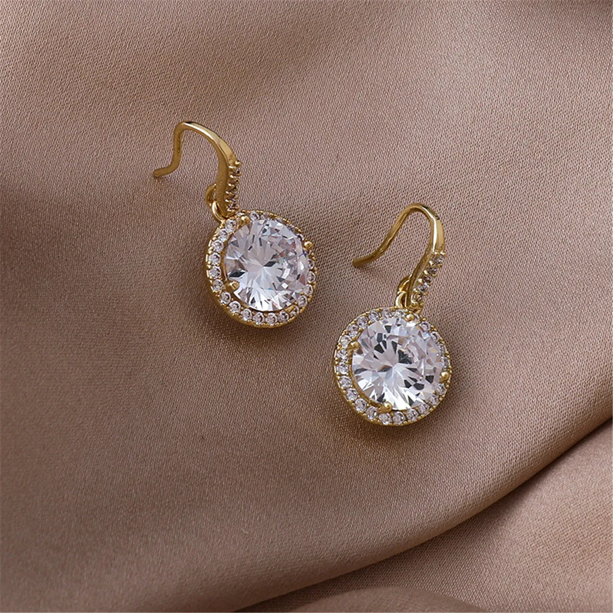 SK Clear Crystal & Cubic Zirconia 18K Gold-Plated Hola Drop Earrings