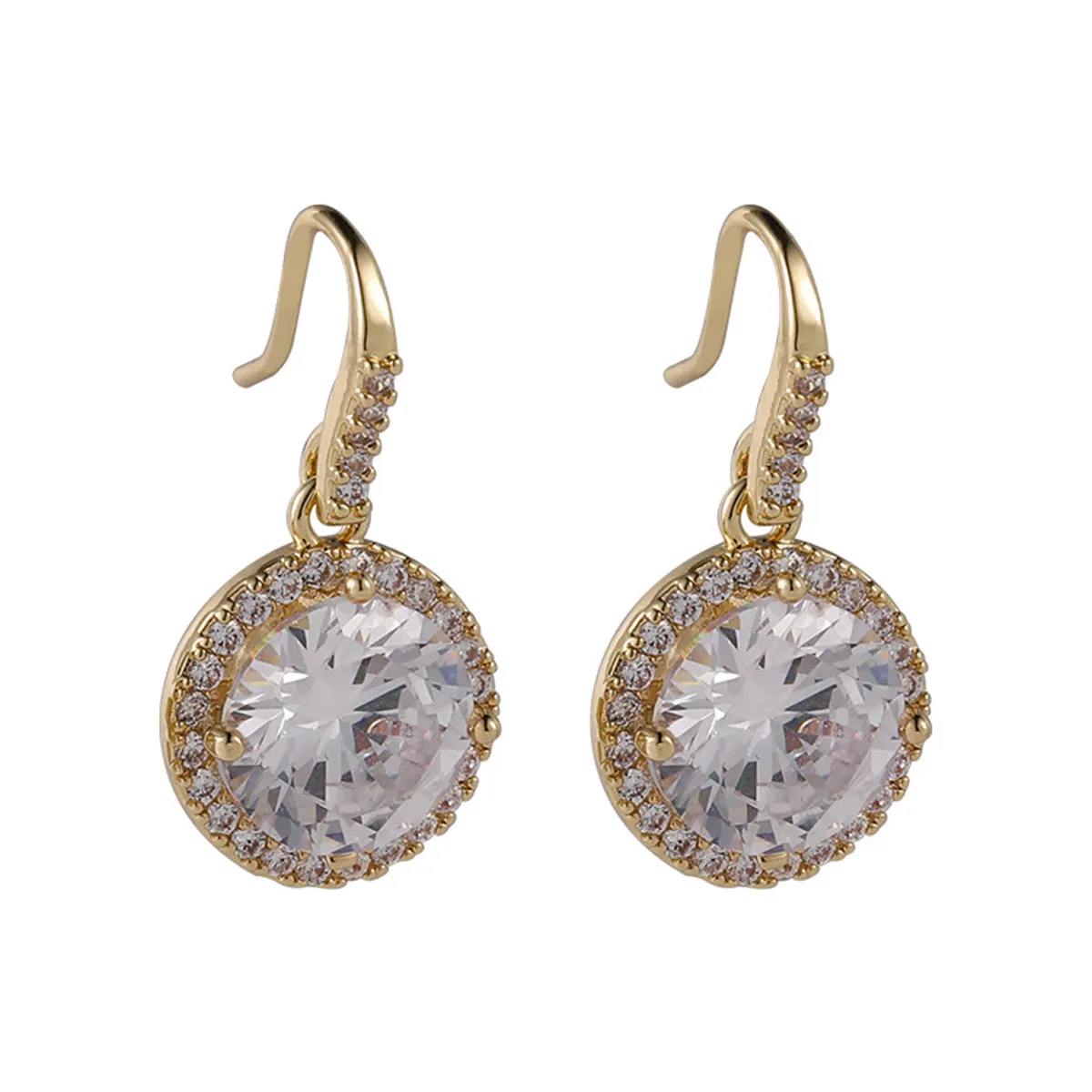 SK Clear Crystal & Cubic Zirconia 18K Gold-Plated Hola Drop Earrings