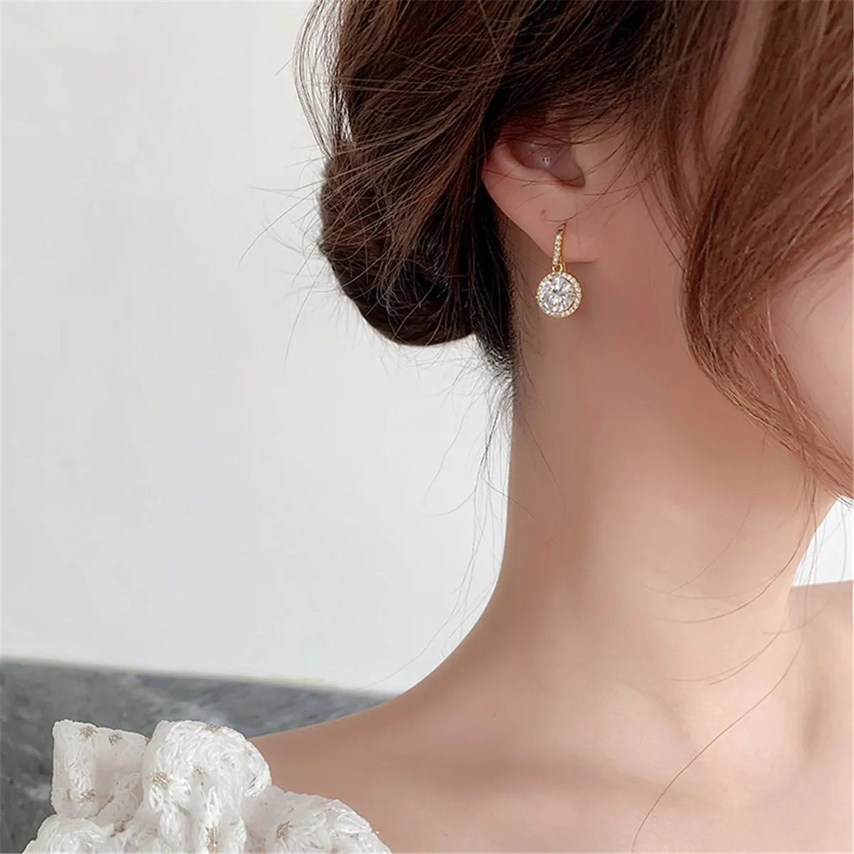 SK Clear Crystal & Cubic Zirconia 18K Gold-Plated Hola Drop Earrings