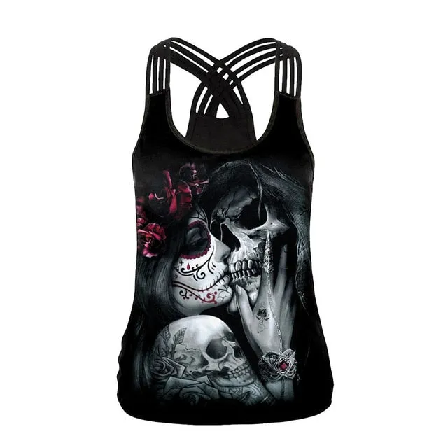 Skull Girl Women's Gothic Style Sexy Tank Top