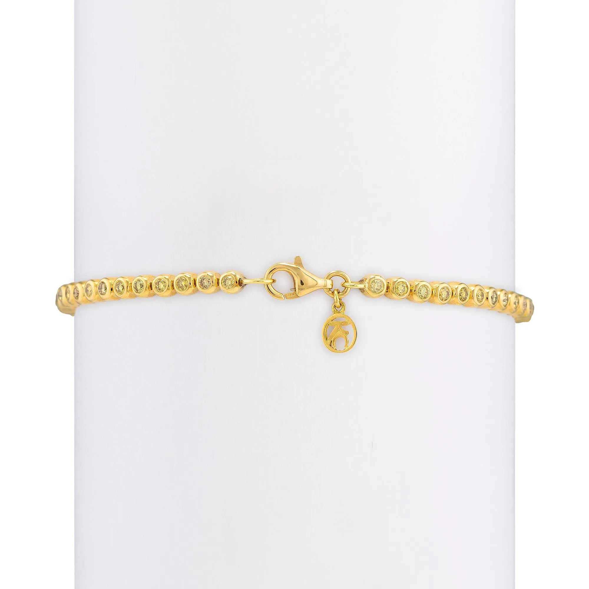 Small Classic Straight Row Yellow Diamond Bracelet