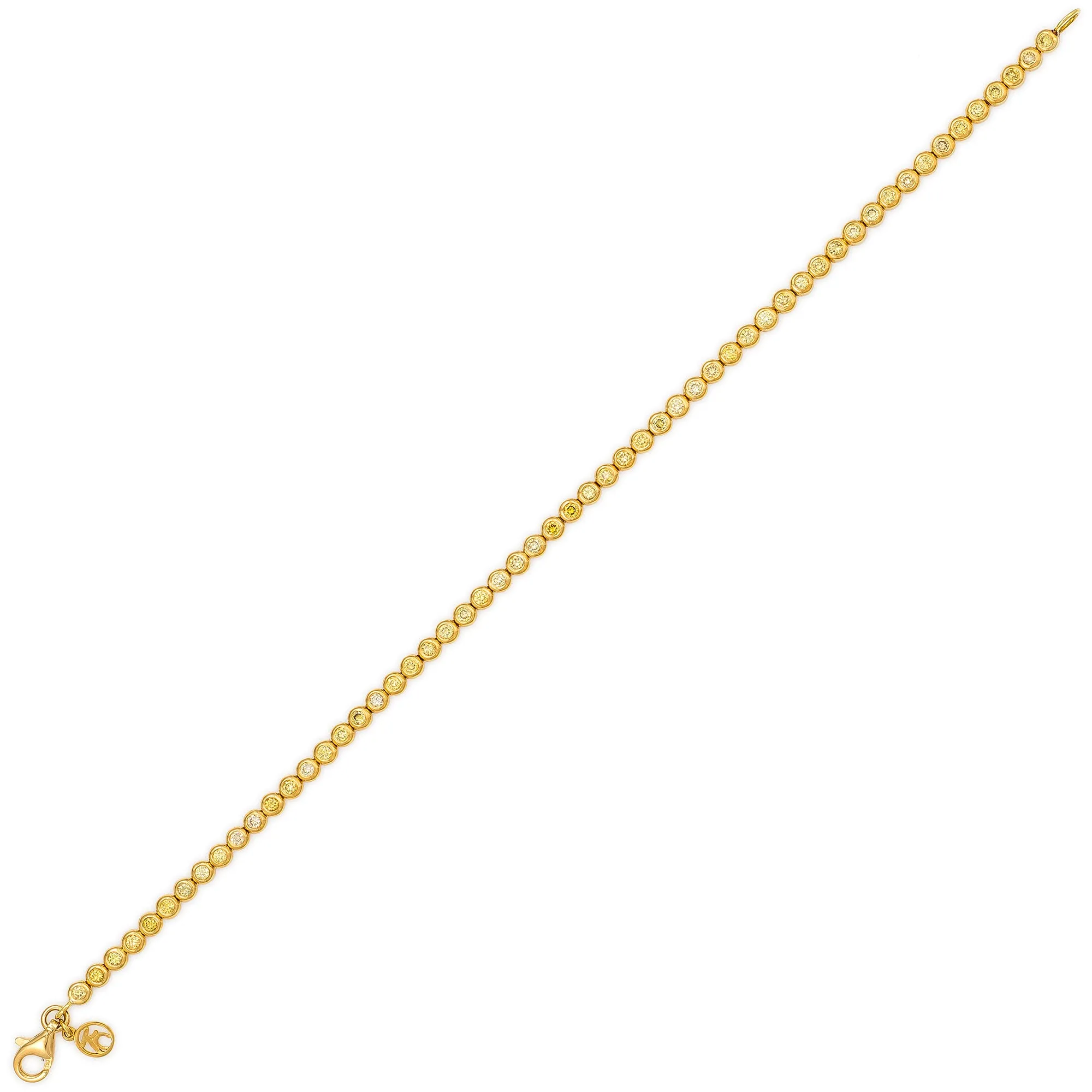 Small Classic Straight Row Yellow Diamond Bracelet